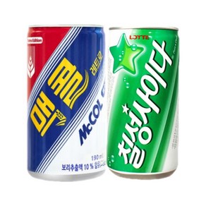 일화 롯데 칠성사이다 190ml 30캔 맥콜 160ml 30캔(업소용), 60개