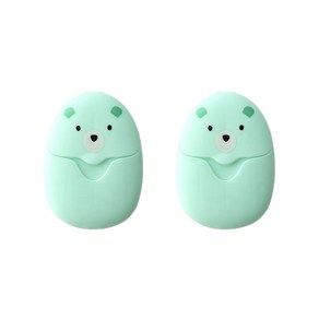 김트립 휴대용 종이비누 2세트 여행용 비누 세안비누 50매입 그린, 15g, 2개, 민트X2개