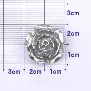 반짝이는 송진 장미 꽃 플랫백 참 공예 장식 카보숑 스크랩북 카, 1개, 4.20mm Silve Peal