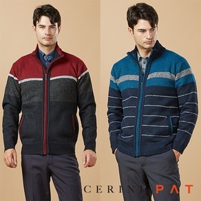 CERINI by PAT [ceini pat] 남성 기모 본딩 풀집업 니트