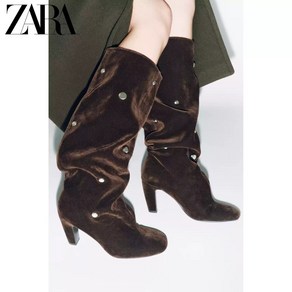 ZARA 정품 통넓은 롱부츠 복고풍 빈티지 JIKTEM WD4121912