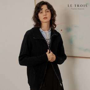 [KT알파쇼핑][LE TROIS]23FW 르투아 투웨이 니트 집업 카라 가디건 2종 세트