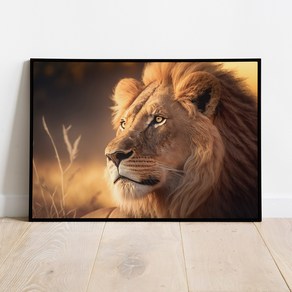 사자 Lion 6종 동물 포스터 사진 브로마이드 액자, A2흰색액자 (43x53cm), 06_사자-6, 1개