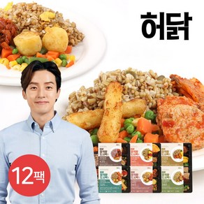 [허닭] 잡곡밥 도시락 6종 12팩, 12개, 250g