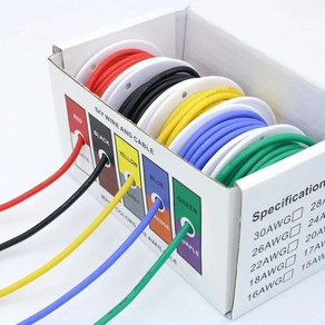 24AWG 실리콘전선 5COLOR 25M 셋트, 1개