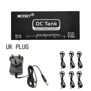 Mosky 미니 페달 전원 공급 장치 DC 탱크 기타 페달 6 절연 출력 전원 단락 과전류, UK PLUG, 02 UK PLUG, 1개