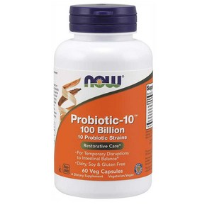 NOW Foods Probiotic-10 100 Billion CFU 10 Probiotic Strain 나우푸드 프로바이오틱 10 1000억 CFU 베지 캡슐 60정