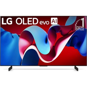 알렉사 내장 매직 리모컨 AI 기반 LG 55인치 클래스 OLED evo C4 시리즈 스마트 TV 4K 프로세서 플랫 스크린OLED55C4PUA 2024, TV Only, 42 Inch