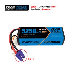 DXF 11.1V 140C 5250mAh 3S 리포 배터리 RC카 보트 헬리콥터 비행기용, EC5, 1개