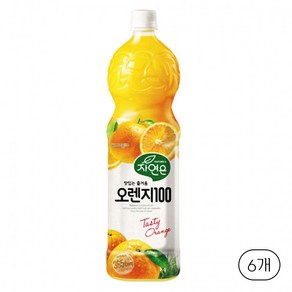 자연은 오렌지 1.5L x6펫 탕비실 회의실 소풍 캠핑 간식 음료, 6개