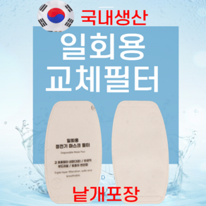 낱개포장 국내산 마스크 교체 필터 추가 리필 kf94 일회용 패드 패치 성인용 유아용, 1개, 브라운