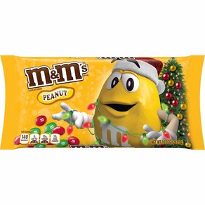 M&M'S Holiday Peanut 초콜릿 크리스마스 캔디 283.5g(10oz) 백, 1개, 283.5g