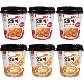 요뽀끼 컵 떡볶이 매콤달콤 3개+치즈 3개, 140mg, 6개