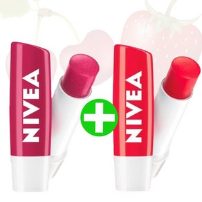 NIVEA 니베아 체리+ 스트로베리 과일 립밤세트, 2개, 4.8g, 체리샤인(1개)+스트로베리샤인(1개)