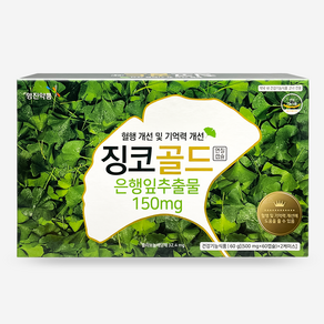 영진약품 혈행 개선 및 기억력 개선 은행잎추출물 150mg 징코골드 120캡슐, 120정, 1개