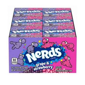 Nerds Grape & Strawberry Candy 미국 너드 그레이프 스트로베리 포도 딸기맛 캔디 46.7g 24개입 1팩