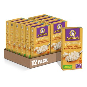 Annie’s Butte and Pamesan Spials Macaoni & Cheese Dinne with Oganic Pasta 5.25 OZ (Pack of, 148g, 12개