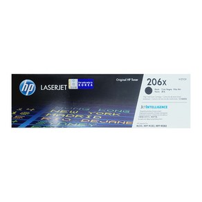 HP 정품토너 대용량 206X 검정 파랑 노랑 빨강 W2110X W2111X W2112X W2113X (M255nw M255dw M282nw M283fdn M283fdw 레이저 프린터용), 대용량 검정(W2110X), 1개