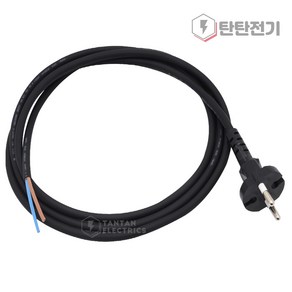 무광 2C 1.0 SQ 케이블 2m AC 전원 코드선 플러그 Powe Cable Cod 전기선 전원선 전선 250V 10A, 1개