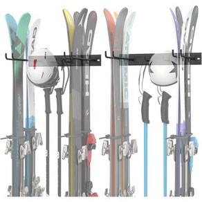 WALMAN Gaage Ski Rack 홈 헛간 보관용 벽걸이용 실내 스키 거치대 최대 8켤레의 보관용할 수