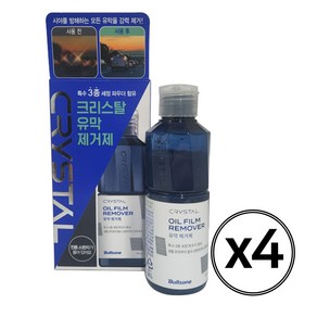 불스원 크리스탈 유막제거제 3X 트리플 액션, 4개, 140ml