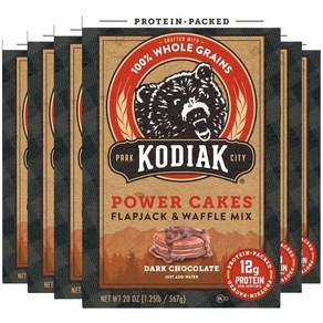 Kodiak 프로틴 팬케이크 와플 베이킹 믹스 510g x 6팩 다크 초콜릿, 6개