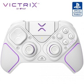 플레이스테이션 5 PS5 PS4 PC용 PDP Victix Po BFG 무선 게이밍 컨트롤러 모듈러 이스포츠 게임패드 리매핑 가능한 버튼 사용자 정의 트리거패들D패드파이트패, White, 프로 BFG, White