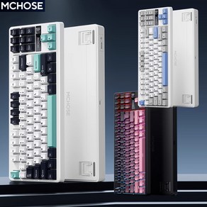 [cy] MCHOSE G87 기계식 게이밍 키보드 무선3모드 gasket구조 1600만색RGB 10000mah 전키핫스왑DIY 시즌신상, G87 청운화이트, 빙영축(그레이축/38+-3gf)