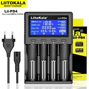 LiitoKala 18650 충전기 LCD 디스플레이 스마트 26650 21700 18500 AA AAA