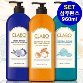 애경 ClABO 클라보 시트러스 샴푸린스세트 960ml X 2 청소년 비듬샴푸 약산성샴푸 모발샴푸 극손상