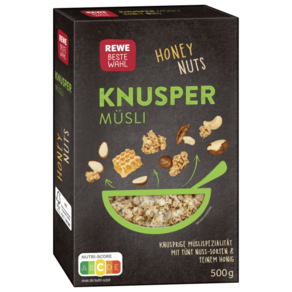 REWE Beste Wahl 베스트발 크런치 허니 넛트 뮤즐리, 1개, 500g