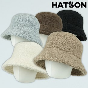 [햇츠온]H1-4306 HatsON 브랜드 여성 남성 겨울 벙거지 버킷햇 햇 털 모자 양털 부클 비숑 AA