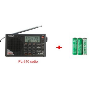 Tecsun PL-310ET 풀 밴드 휴대용 라디오 디지털 LED 디스플레이 FM AM SW LW 스테레오 라디오 방송 강도 신호 PL310ET, Black--Battey-3