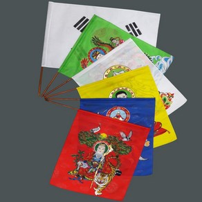 자미사나염태극6방기 육방기 - 사이즈 소 중 대 무속오방기 깃발 신내림 무속용품 무속, 1세트