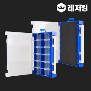 24칸 타이라바 양면 투명 태클박스 헤드 바늘수납, 레드, 1개