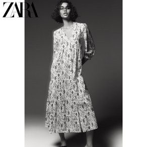 ZARA 자라 패턴 롱 원피스