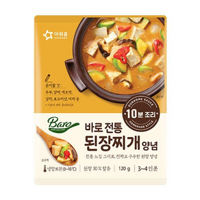 아워홈 바로 전통 된장찌개 양념 120g, 5개