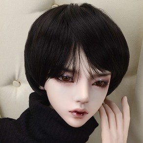 돌모아 구체관절인형 가발 SD 60cm 긴앞머리볼륨 스타일링 숏컷 블랙 (8-9) Nuson Cut Wig (Black), 1개