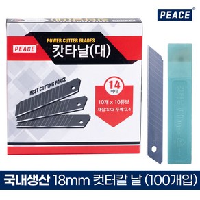 피스 국내생산 커터 칼 날 대 고강도 탄소강날 SK3 18mm 14마디 10P