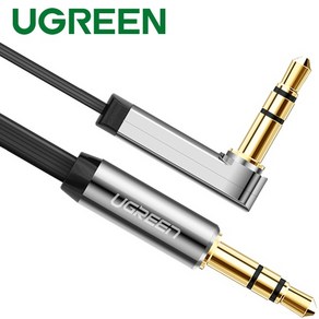 유그린 3.5mm 스테레오 AUX 90도 ㄱ자 FLAT 케이블 3M U-10728, 1개