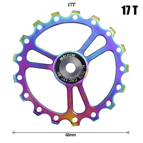 [툴스피어] M 자전거 리어 드레일러 자키 휠 11T 18T 세라믹 베어링 도르래 AL7075 CNC 로드 바이크 가이드 롤러 아이들러 4mm 5mm 6mm, 17T, 1개