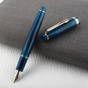 만년필 Jinhao 82 딥 블루 아크릴 펜 EF F 펜촉 비즈니스 사무실 학교 용품 필기 잉크, Medium 0.6-0.7mm, 82-1