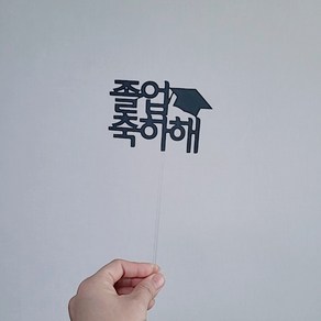 졸업 입학 케이크픽 문구토퍼 학사모 졸업식 축하 꽃다발 [설렘파티], 플라스틱막대, 졸업축하해