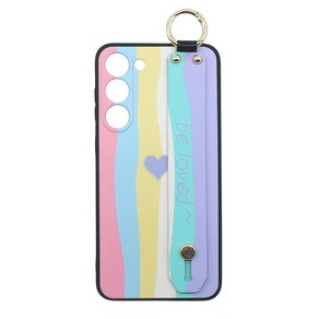 신서엔코 갤럭시S25 갤럭시S25플러스 갤럭시S25울트라 케이스 Galaxy Phone Case SCS-1538 하트 레인보우 핸드 스트랩 휴대폰 케이스