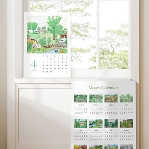 [3+1] 2025년 감성 명화달력 모지스 포스터 캘린더 낱장 월별달력 홈카페 감성 인테리어 감성플래너 디자인 포스터, 모지스 한장달력, 포스터 종이A2 (42x59.4cm)