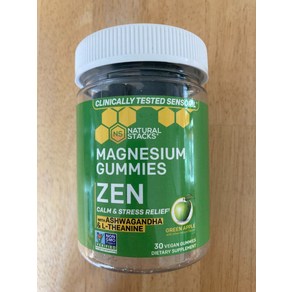 Natual Stacks Magnesium Gummies ZEN Stess Relief Ashwaganda & L-Theanine 30ct 752075, 1개, 30정