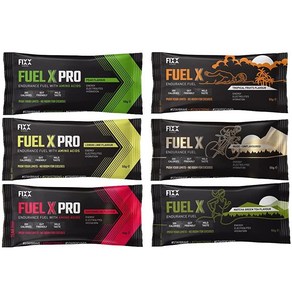 Fixx Fuel X Enduance 전해질 탄수화물 음료 믹스 파우더 퍼포먼스 아미노산 포함 6가지 맛의 편리한 1인용 팩, 1개, 55g