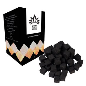 KINGCOCO CHARCOAL 100% 코코넛숯 1kg*큐브형 / 야자숯 후카 숯 고체 연료 그릴 시샤 텐트 구이 비장탄 차콜 석쇠 참숯 장작 버너 토치 난로 캠핑용품, 2개