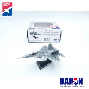 Daon 전투기모형 비행기모형 미공군 랩터 스텔스 전투기 F-22 Rapto 1/145 Postage Stamp PS5382-1, 1개