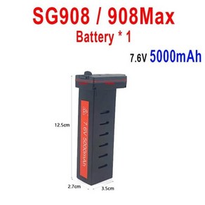 ZLL 전문 카메라 드론 배터리 SG908 SG906 맥스 1 4K 7.6V 3400mAh 5000mAh 용량 액세서리, [04] SG908 908Max  5K 1B, 01 CHINA